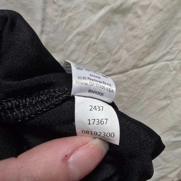 Spanx faux leather shiny black leggings XL skinny leg shaping - Picture 10 of 11